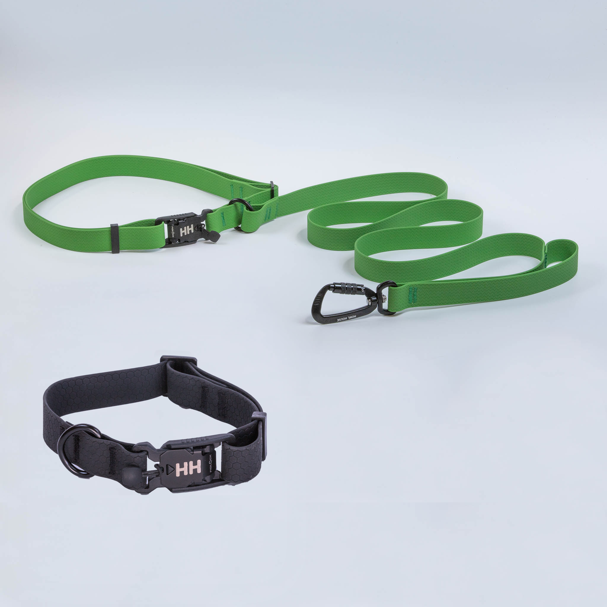 The Everywhere Kit — Forest leash, Black collar