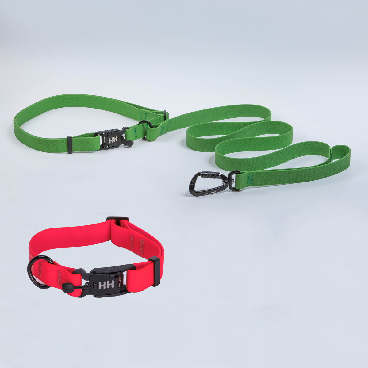 The Everywhere Kit — Forest leash, Sun Kiss Red collar