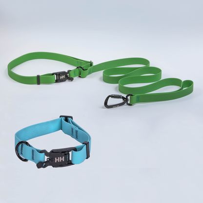 The Everywhere Kit — Forest leash, Sky collar