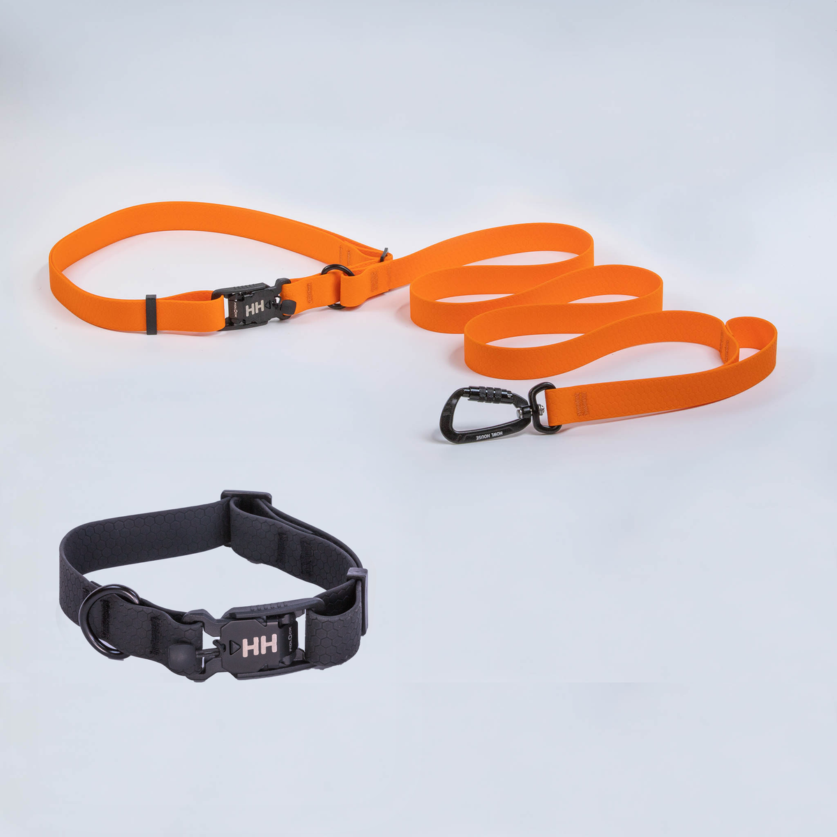 The Everywhere Kit — Orange leash, Black collar