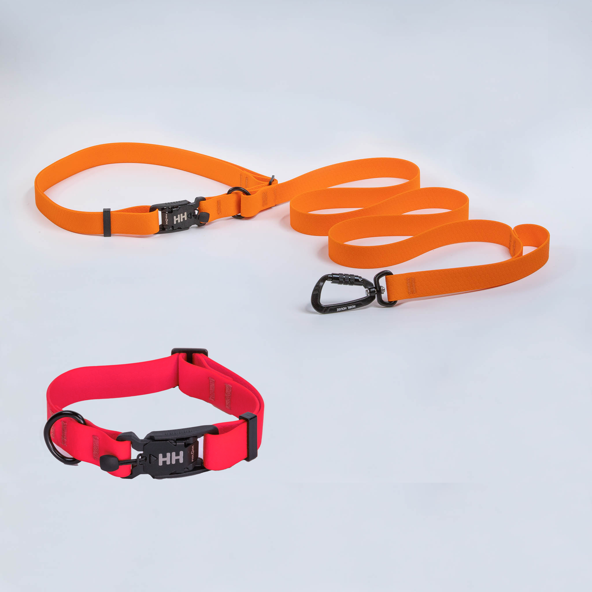The Everywhere Kit — Orange leash, Sun Kiss Red collar