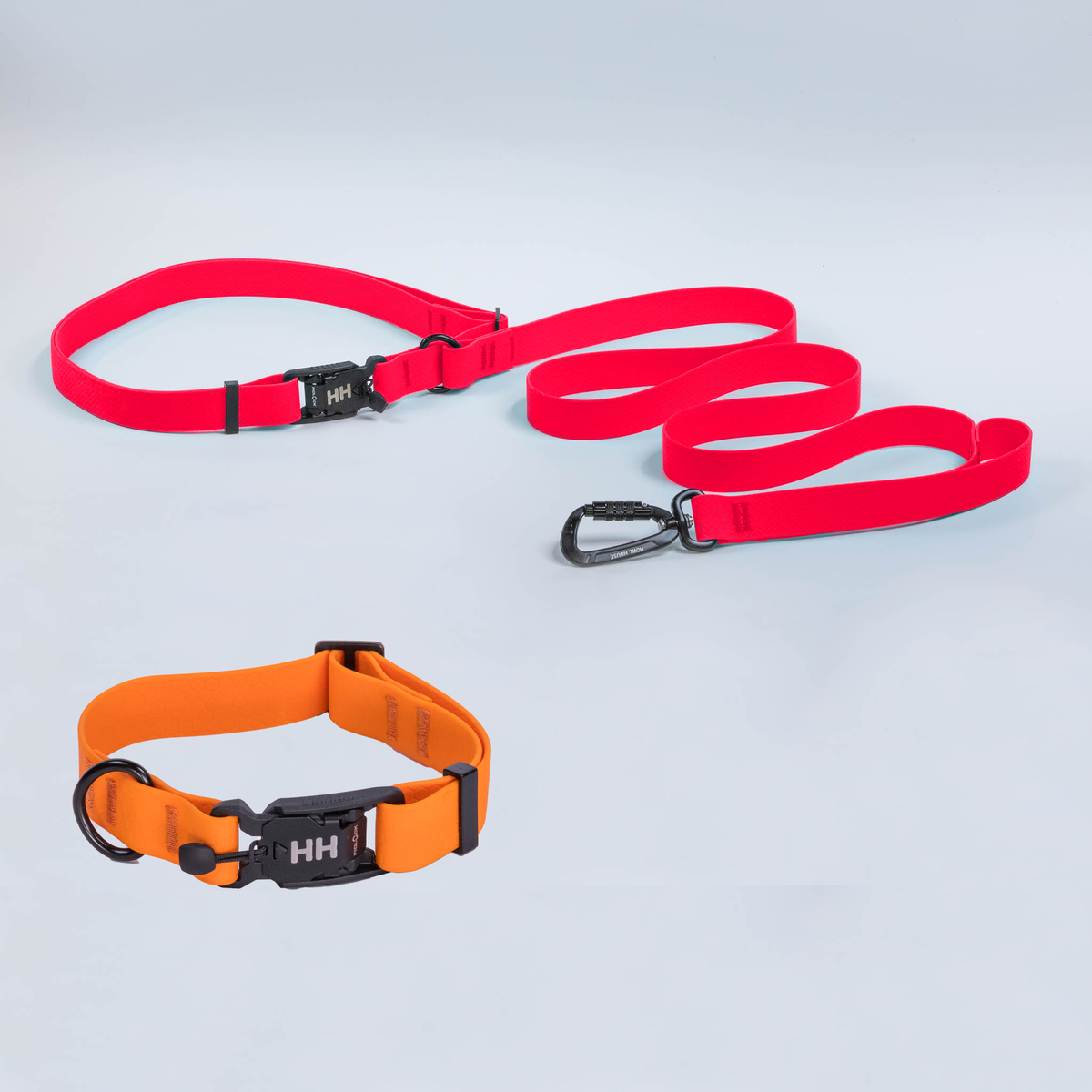 The Everywhere Kit — Sun Kiss Red leash, Orange collar
