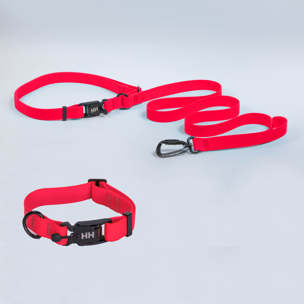 The Everywhere Kit — Sun Kiss Red leash, Sun Kiss Red collar